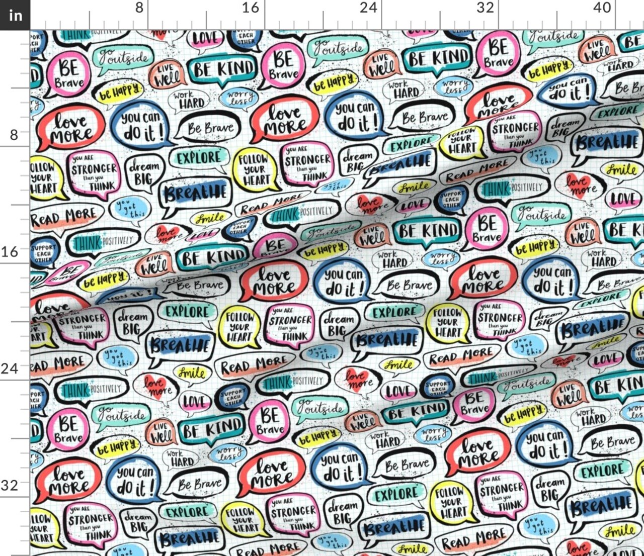Affirmation Hand Lettering Words Affirmations Custom Printed Fabric by Spoonflower Various Fabrics by the Yard or Fat Quarter